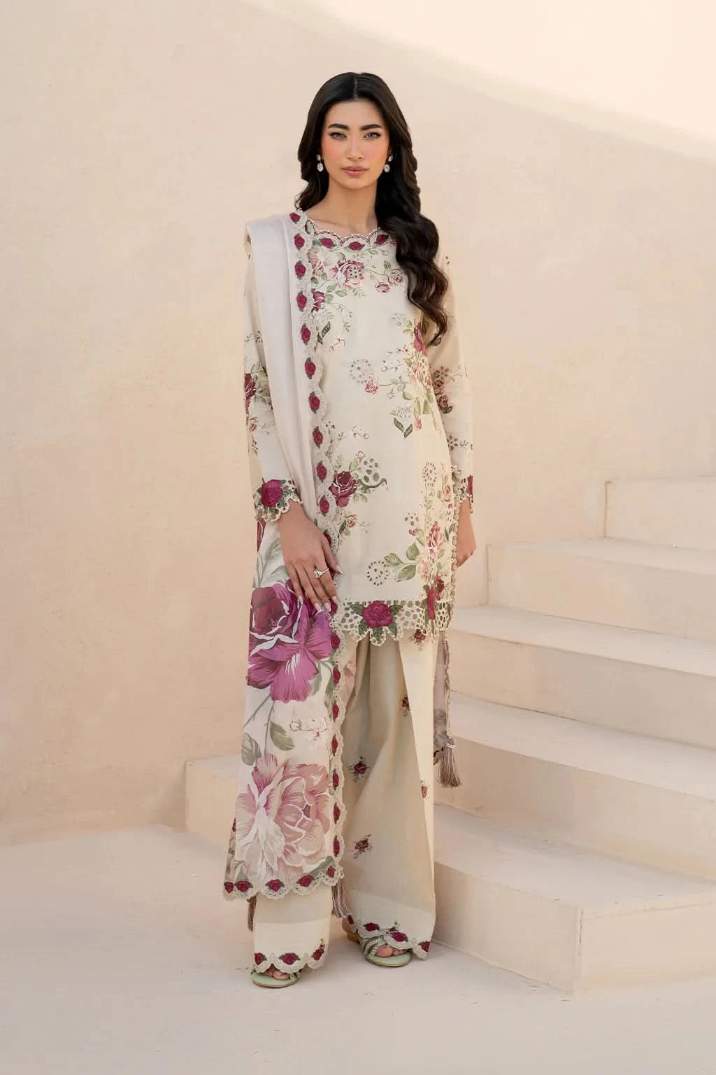Iznik Printed Embroidered Lawn 3PC Unstitched Memon Clothes